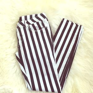 Black and White Straight leg jean